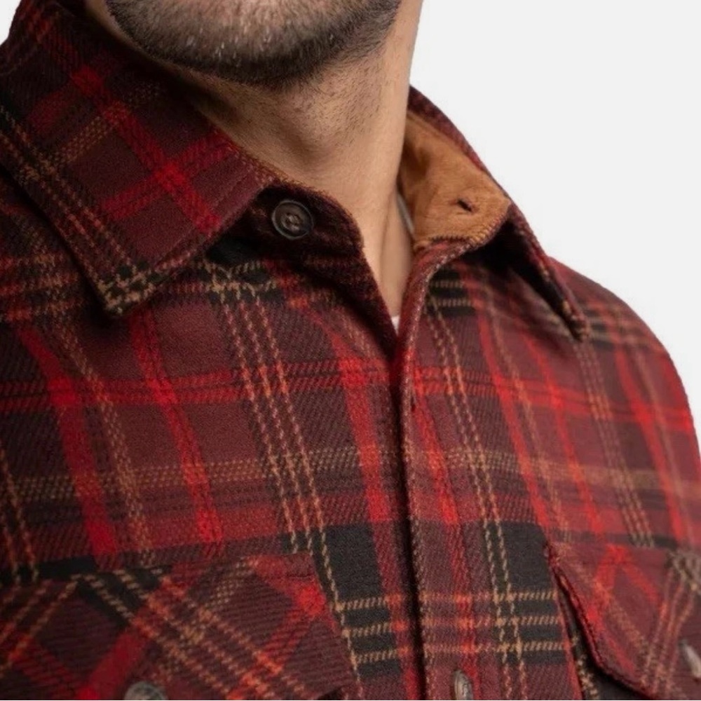 Jachs Red Plaid Casual Button Down Shirt - Picture 5 of 7